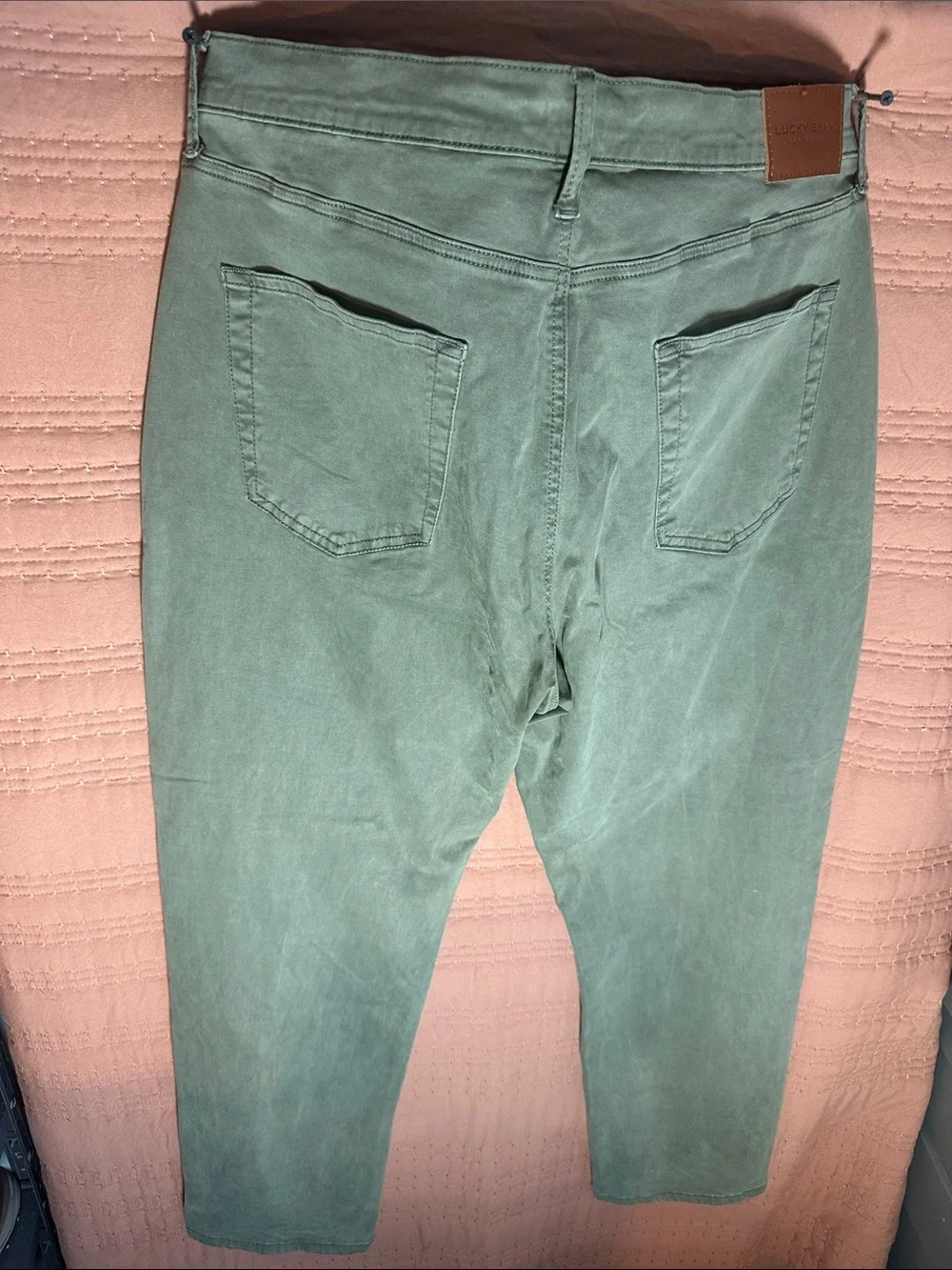 Lucky Brand Olive Green Slim Chinos for Men